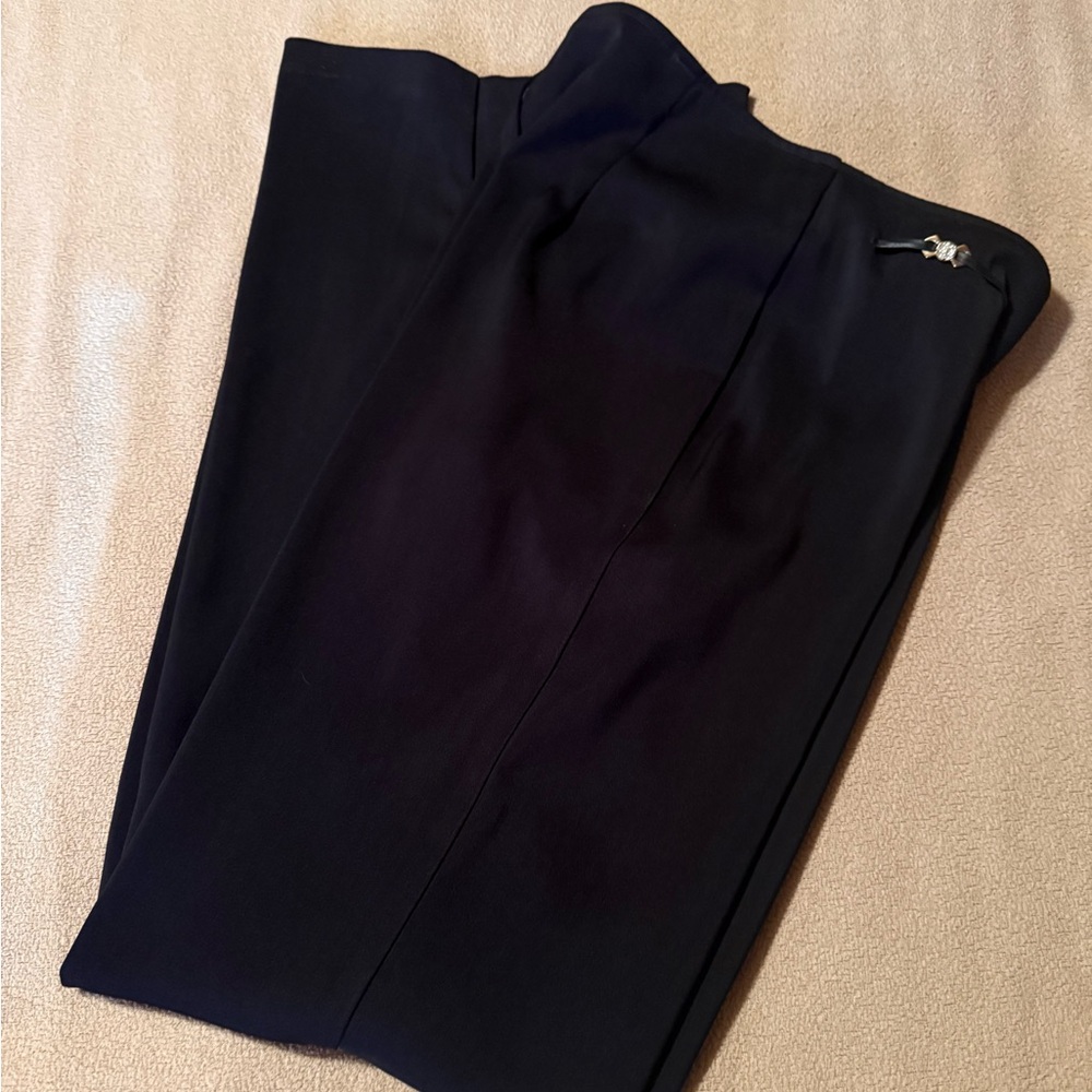 Wrapper Black Stylish Dress Pants Zips In The Back Size 11